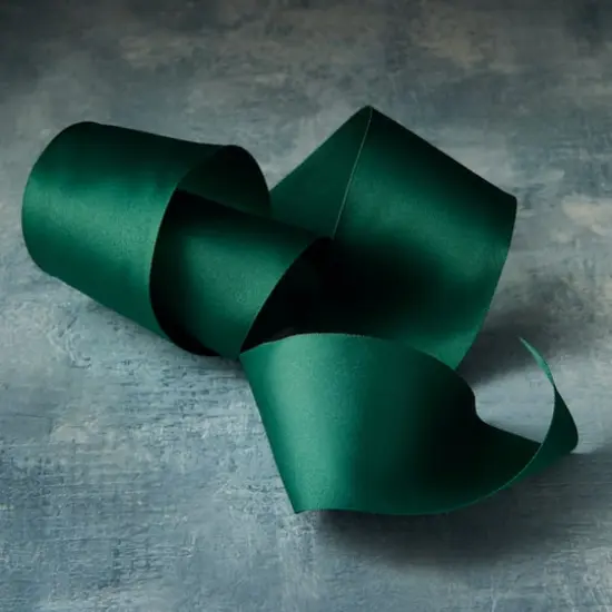 2.5" x 10yd. Satin Wired Ribbon by Celebrate It&reg; Classic Dark Green {3}