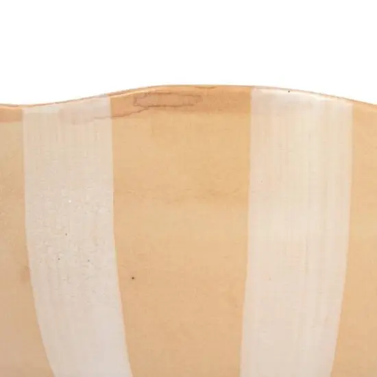 Hello Honey&reg; 5" Brown & White Striped Hand-Painted Stoneware Bowl, 3ct. {6}