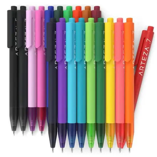 Arteza&reg; Medium & Fine Point Retractable Gel Pen Set {3}
