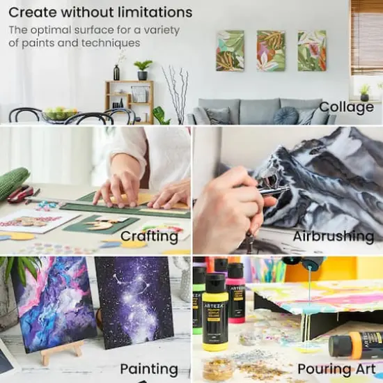 Arteza&reg; 9" x 12" White Canvas Panels, 14ct. {5}