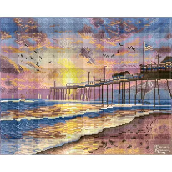Diamond Dotz&reg; Intermediate 20213 Thomas Kinkade Footprints in the Sand Diamond Painting Kit {1}