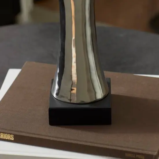 19" Traditional Silver Porcelain Stylized Abstract Couple Sculpture {6}