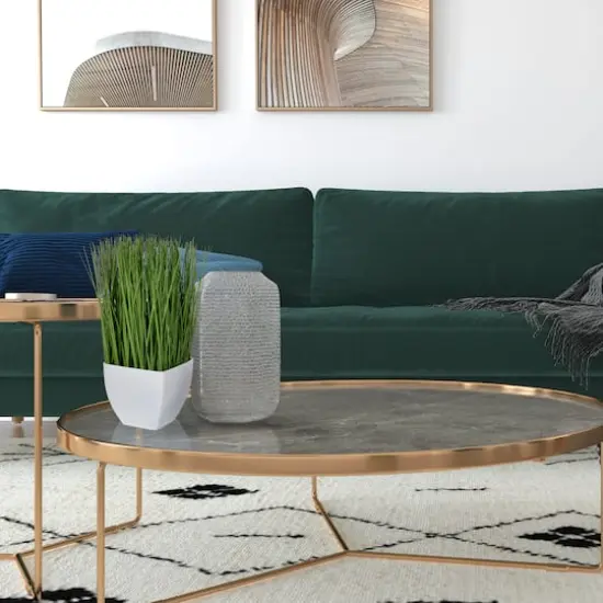 11.5" Artificial Green Potted Grass {3}