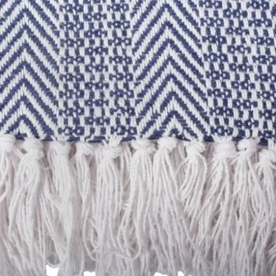 DII&reg; Nautical Blue Herringbone Stripe Throw {4}