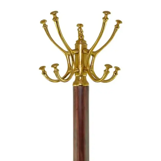 Gold Aluminum Traditional Coat Rack, 18" x 18" x 72" {4}