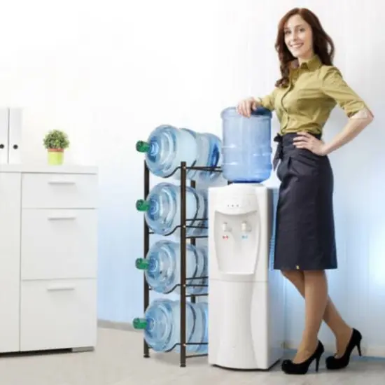 NEX&trade; 4-Tier 5-Gallon Water Bottle Storage Rack Black {8}