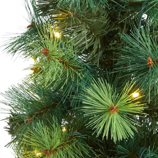 4ft. Pre-Lit Mixed Green Scotch Pine Artificial Christmas Tree with LED Lights {4}