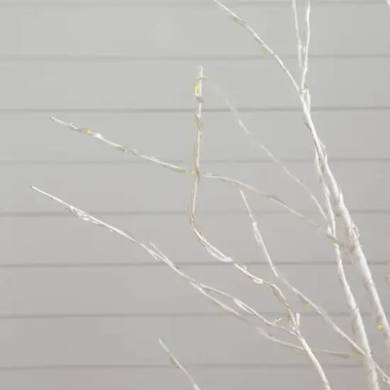 5ft. Pre-Lit White Birch Artificial Christmas Tree, Warm White LED Lights {4}