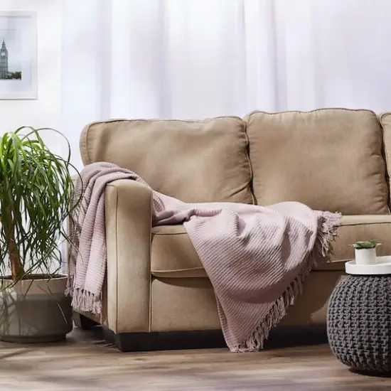 DII&reg; Dusty Lilac Solid Ribbed Throw {7}