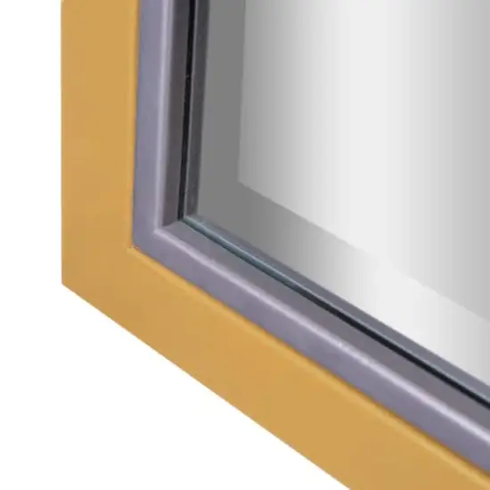 Head West Metal Framed Beveled Edge Rectangular Vanity Wall Mirror Brushed Brass and Chrome {5}