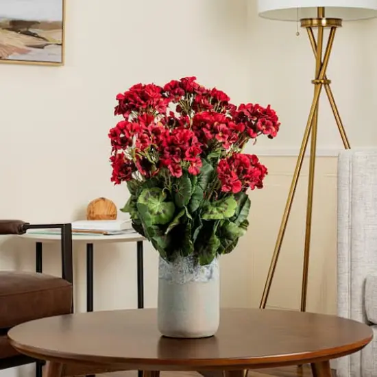 20" Artificial Red Geranium Bush, 4ct. {3}
