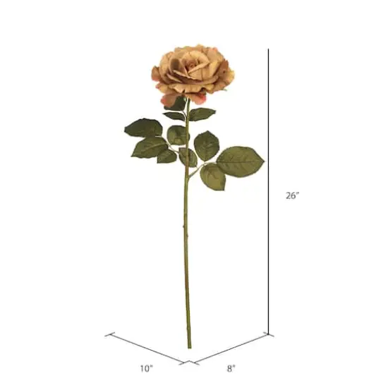 Light Brown Autumn French Rose Artificial Stem, 3ct. {3}