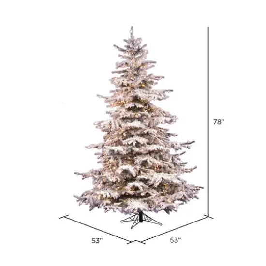 6.5ft. Pre-Lit Flocked Sierra Fir Artificial Christmas Tree, Clear Lights {6}