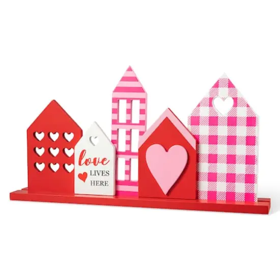 Glitzhome&reg; 16" Valentine's House Wooden Table Decor {7}