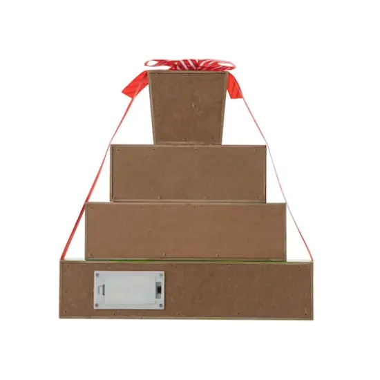 Glitzhome® 12" Lighted Wooden Christmas Gift Block Table Décor {9}