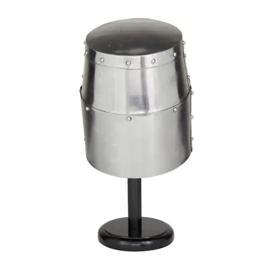 Silver Iron Vintage Helmet, 17" x 10" x 10" {7}