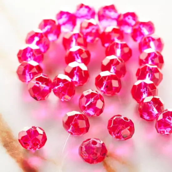 Fuchsia Faceted Glass Rondelle Beads, 8mm by Bead Landing&trade; {3}