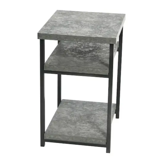 Household Essentials Jamestown 2-Shelf End Table Gray {17}
