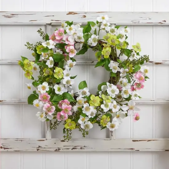 20" Multicolored Dogwood Wreath {5}
