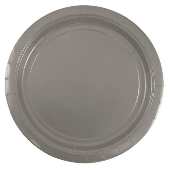 JAM Paper 9" Paper Party Plates, 50ct. Silver {1}