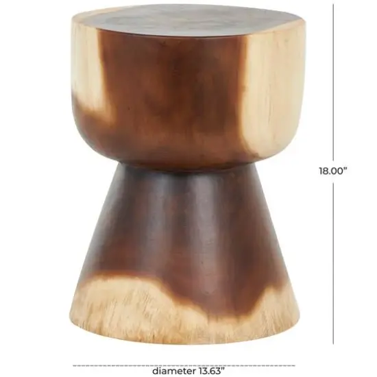 18" Brown Wood Grain Accent Table {8}