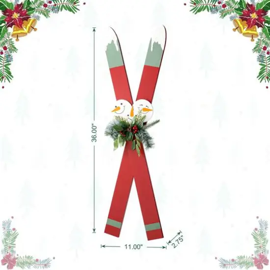 Glitzhome&reg; 3ft. Wooden Sleigh Porch D&eacute;cor {9}