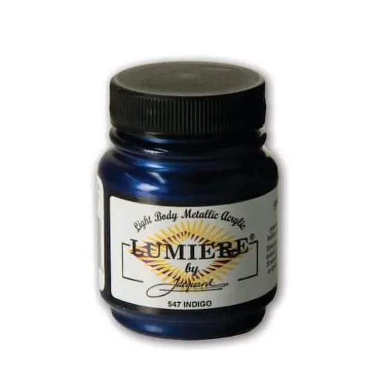 Jacquard Lumiere Metallic Acrylic Paint, 2.25oz. Indigo {1}