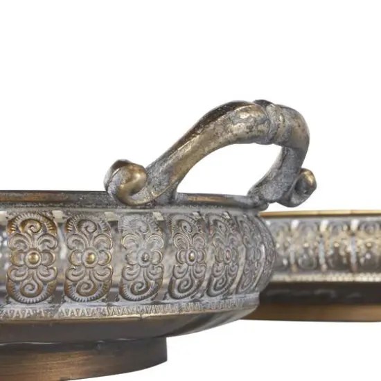 Brass Tree Patterned Tray Set {6}