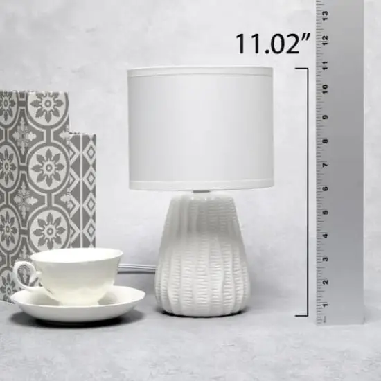 Simple Designs 11" Mini Ceramic Pastel Table Lamp Off White {5}