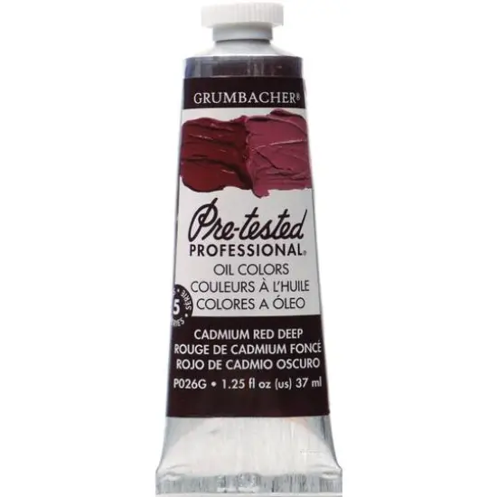 Grumbacher&reg; Pre-Tested Professional&reg; Oil Color Paint, 37mL Cadmium Red Deep {1}