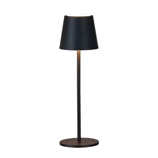 Hello Honey® 14.5" Black Round Metal LED Rechargeable Table Lamp {11}