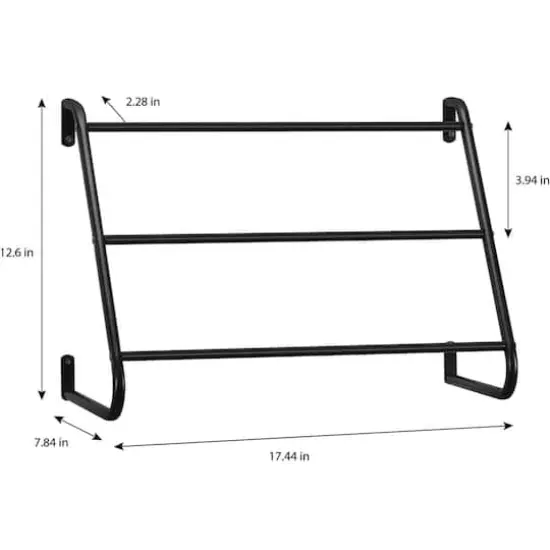 NEX&trade; 3-Tier Black Wall Mounted Towel Bar Rack {3}