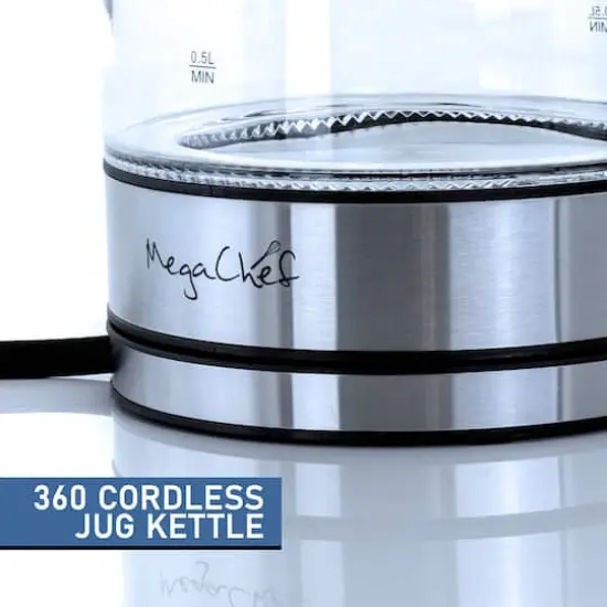 MegaChef 1.8L Glass Body & Stainless Steel Electric Tea Kettle {5}