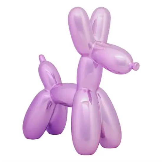 11" Electroplated Purple Balloon Dog Figurine {1}