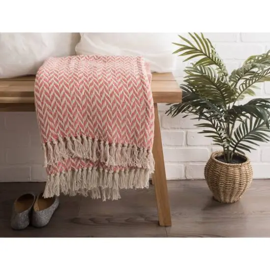 DII&reg; Blush Pink Zig-Zag Throw {5}