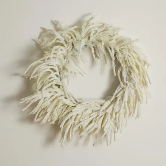 24in. Artificial Real Touch White Norfolk Island Pine Wreath with Natural Look {6}