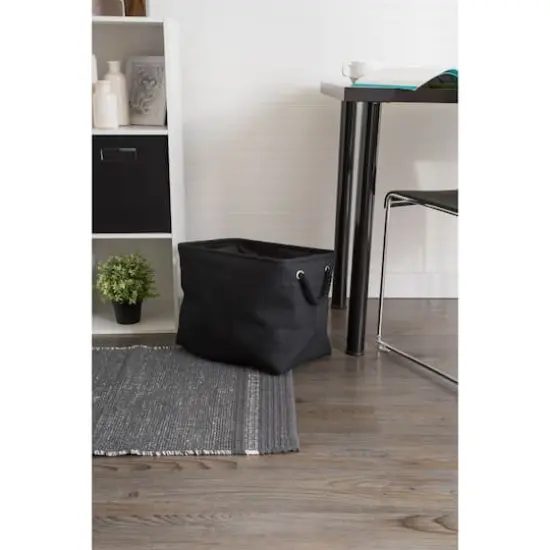 Small Black Polyester Variegated Rectangle Bin {5}