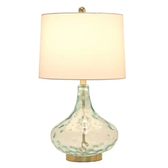 Lalia Home Classix 24" Blue Dimpled Colored Glass Table Lamp {12}