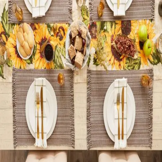 DII&reg; Variegated Fringe Cotton Placemats, 6ct. Mushroom {7}