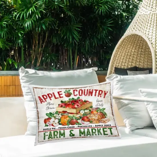 Stupell Industries Apple Country Market Outdoor Printed Pillow {3}