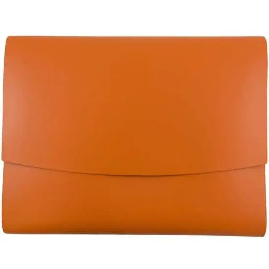 JAM Paper Italian Leather Snap Closure Portfolio Orange {1}