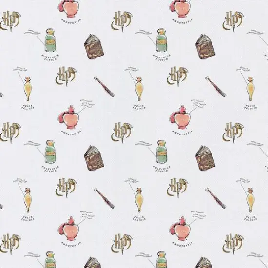 Harry Potter White Watercolor Oddities Precut Cotton Fabric {1}