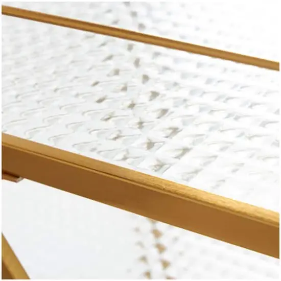 Gold Metal Glass Shelf 3-Tier Bar Cart {4}