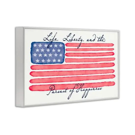 Stupell Industries All American Patriotic Phrase Framed Giclee Art White {4}