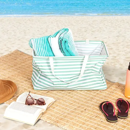 Household Essentials Krush&reg; Teal Stripe Canvas Tote {3}