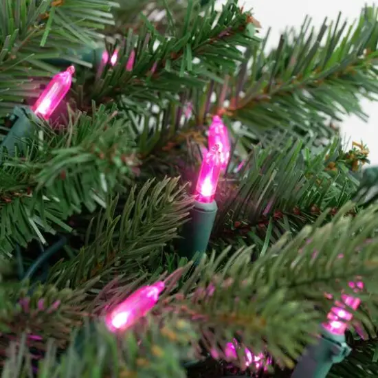 100ct. LED Mini Christmas Lights With Green Wire Pink {6}