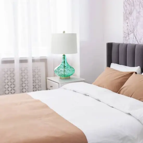 Lalia Home Classix 24" Seafoam Green Dimpled Glass Table Lamp {6}