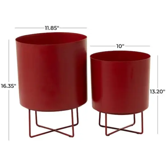 CosmoLiving by Cosmopolitan Red Metal Planter Set {6}