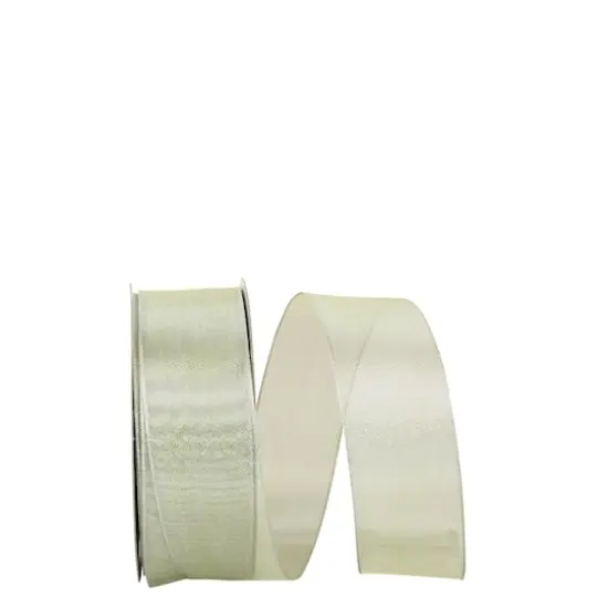JAM Paper 1.5" x 25yd. Classic Wired Edge Mesh Ribbon Platinum {1}