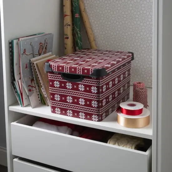 Simplify Holiday Sweater Print Storage Tote Bin {4}